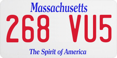 MA license plate 268VU5