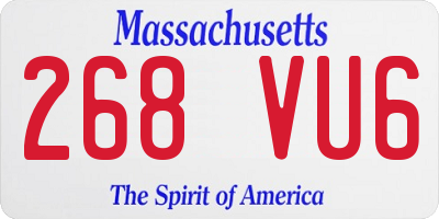 MA license plate 268VU6