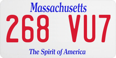 MA license plate 268VU7