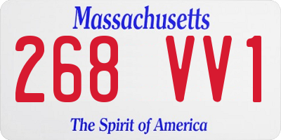 MA license plate 268VV1
