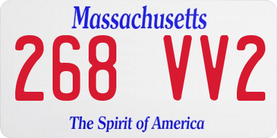 MA license plate 268VV2