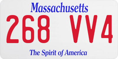 MA license plate 268VV4