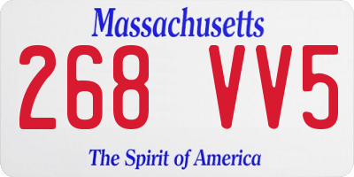 MA license plate 268VV5