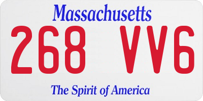 MA license plate 268VV6