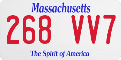 MA license plate 268VV7
