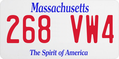 MA license plate 268VW4