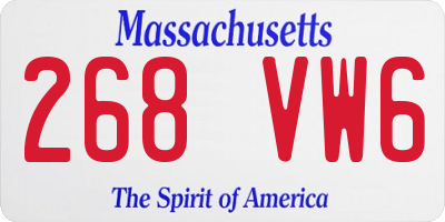 MA license plate 268VW6