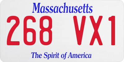 MA license plate 268VX1