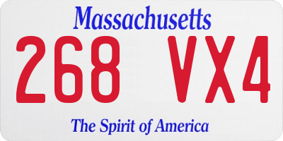 MA license plate 268VX4
