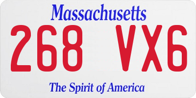 MA license plate 268VX6