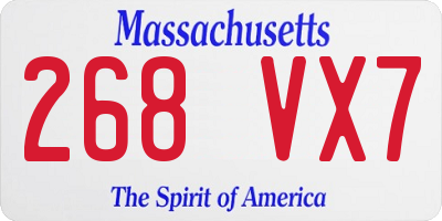 MA license plate 268VX7