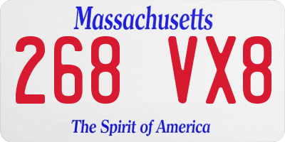 MA license plate 268VX8
