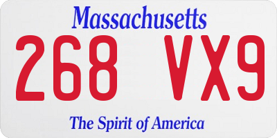 MA license plate 268VX9