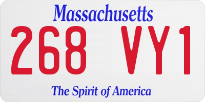 MA license plate 268VY1