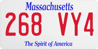 MA license plate 268VY4