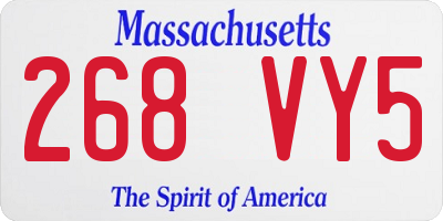 MA license plate 268VY5
