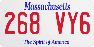 MA license plate 268VY6