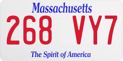 MA license plate 268VY7