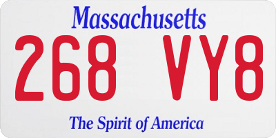 MA license plate 268VY8
