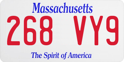 MA license plate 268VY9