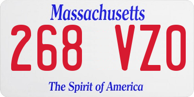 MA license plate 268VZ0