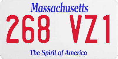 MA license plate 268VZ1