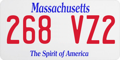 MA license plate 268VZ2