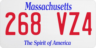 MA license plate 268VZ4
