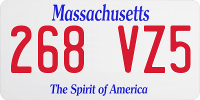 MA license plate 268VZ5