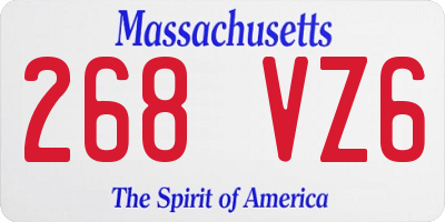MA license plate 268VZ6