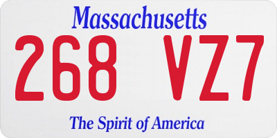 MA license plate 268VZ7