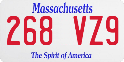 MA license plate 268VZ9