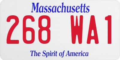 MA license plate 268WA1