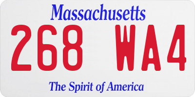 MA license plate 268WA4