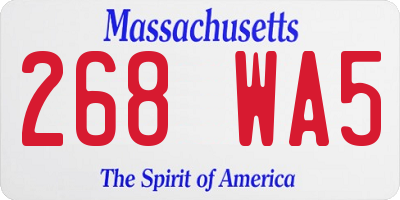 MA license plate 268WA5