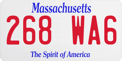 MA license plate 268WA6