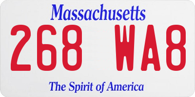MA license plate 268WA8