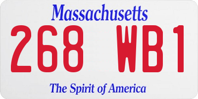 MA license plate 268WB1