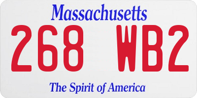 MA license plate 268WB2
