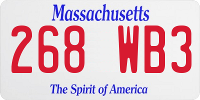 MA license plate 268WB3