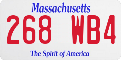 MA license plate 268WB4