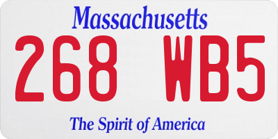 MA license plate 268WB5