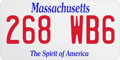 MA license plate 268WB6