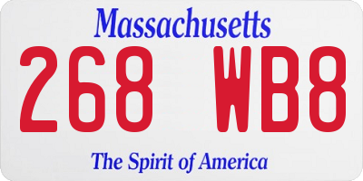 MA license plate 268WB8
