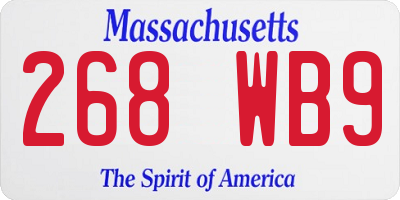 MA license plate 268WB9