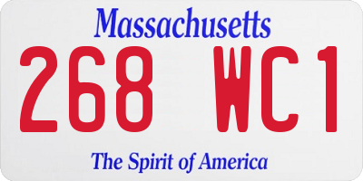 MA license plate 268WC1