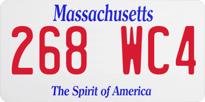 MA license plate 268WC4