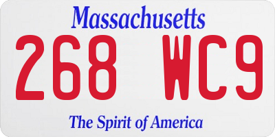 MA license plate 268WC9