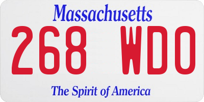MA license plate 268WD0