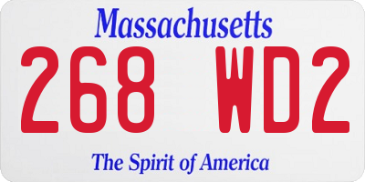 MA license plate 268WD2